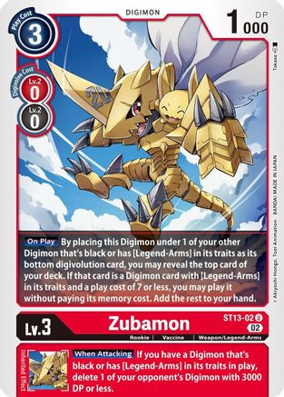 Zubamon [ST13-02] [Starter Deck: Ragnaloardmon] - Trinity Hobby