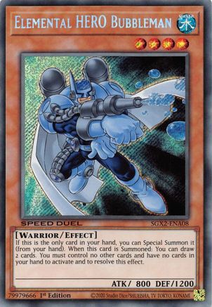 Elemental HERO Bubbleman [SGX2-ENA08] Secret Rare - Trinity Hobby