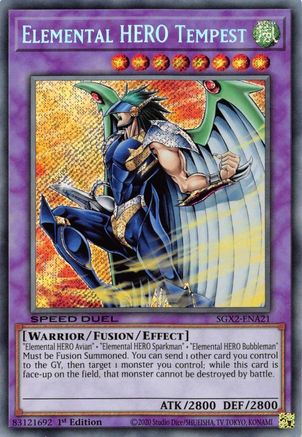 Elemental HERO Tempest [SGX2-ENA21] Secret Rare - Trinity Hobby