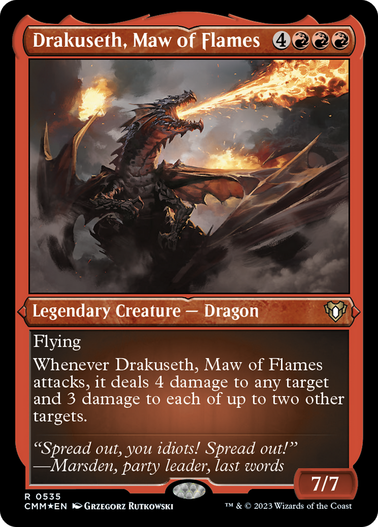 Drakuseth, Maw of Flames (Foil Etched) [Commander Masters] - Trinity Hobby