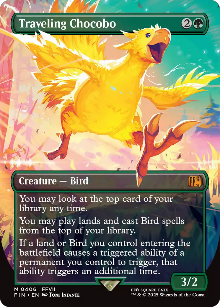 (Japanese) Traveling Chocobo  [Foil]  (FIN-406) - [FINAL FANTASY] (Borderless) - Trinity Hobby