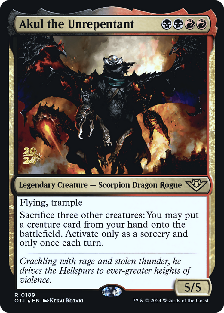 Akul the Unrepentant [Outlaws of Thunder Junction Prerelease Promos] - Trinity Hobby