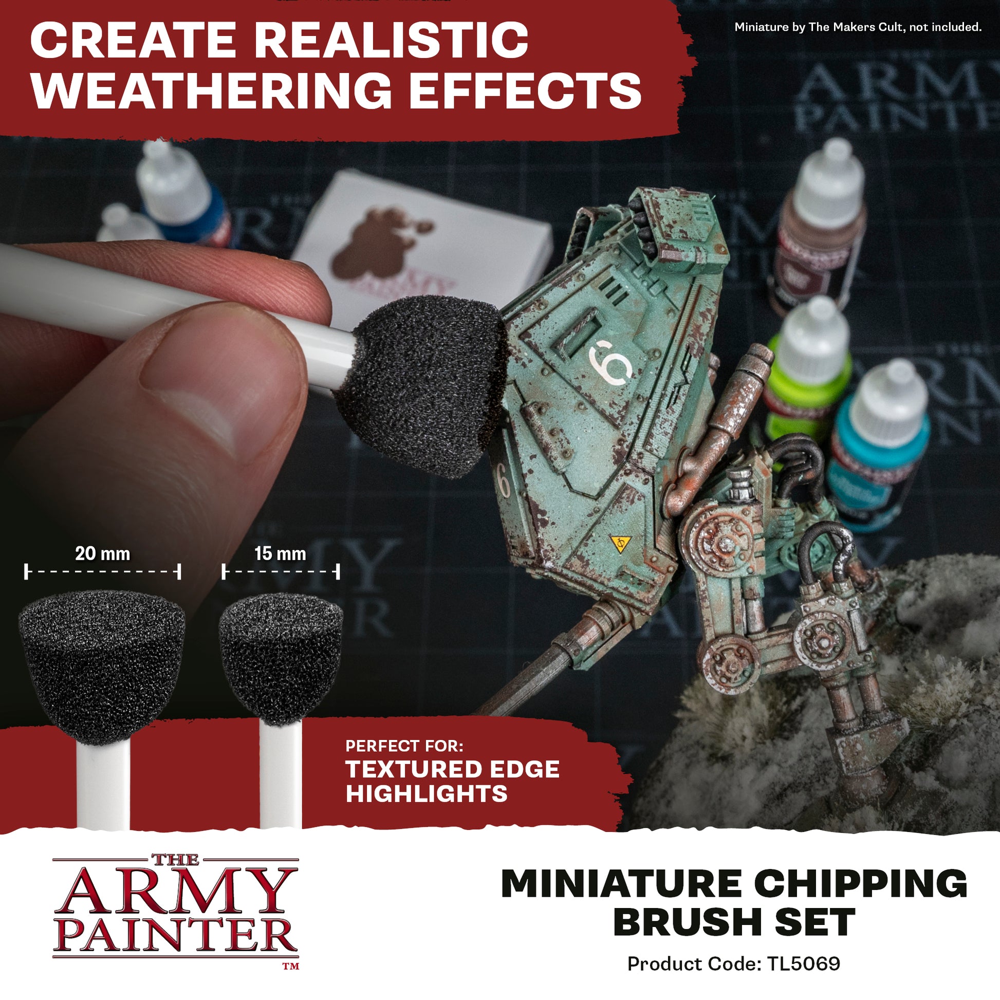 Army Painter Miniature Chipping Brush Set - Trinity Hobby