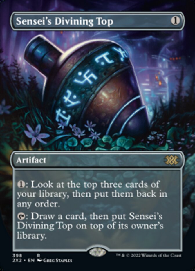 Sensei's Divining Top (Borderless Alternate Art) [Double Masters 2022] - Trinity Hobby