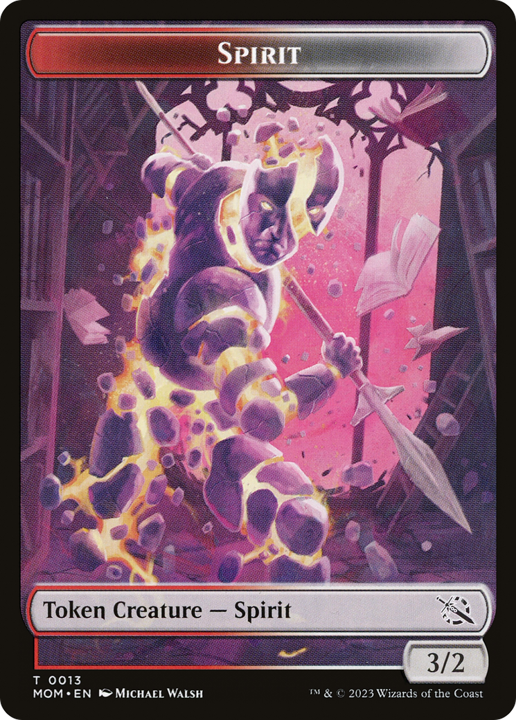 Monk // Spirit (13) Double-Sided Token [March of the Machine Tokens] - Trinity Hobby
