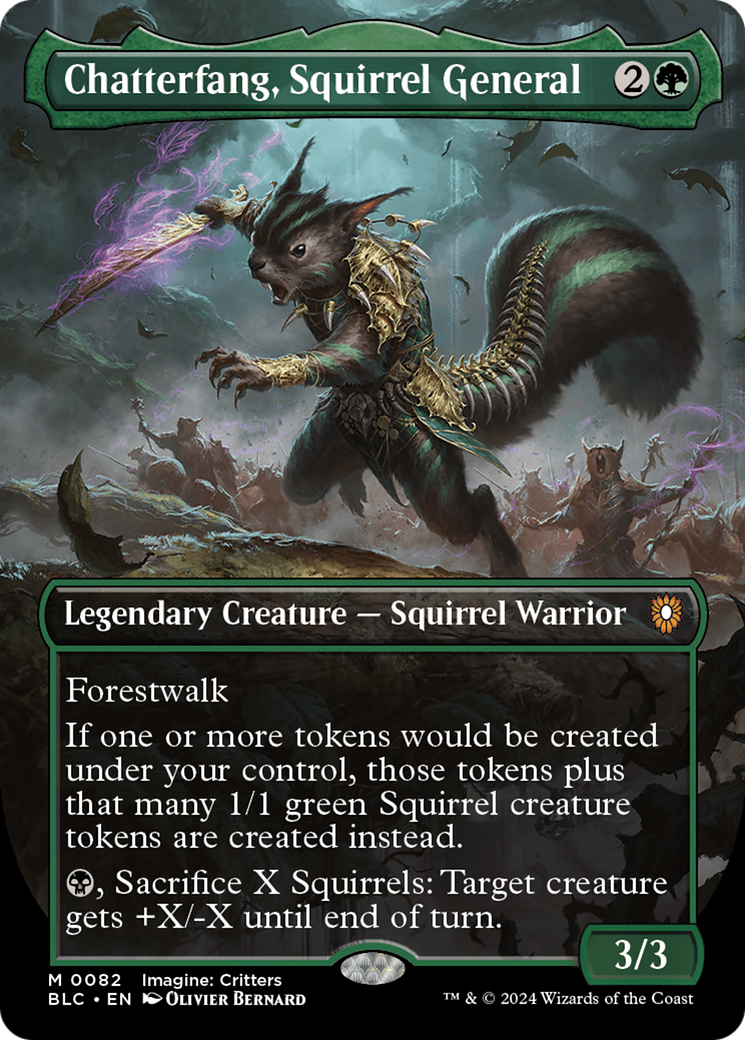Chatterfang, Squirrel General (Borderless) [Bloomburrow Commander] - Trinity Hobby