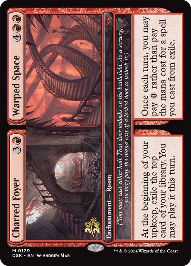 Charred Foyer // Warped Space [Duskmourn: House of Horror Prerelease Promos] - Trinity Hobby
