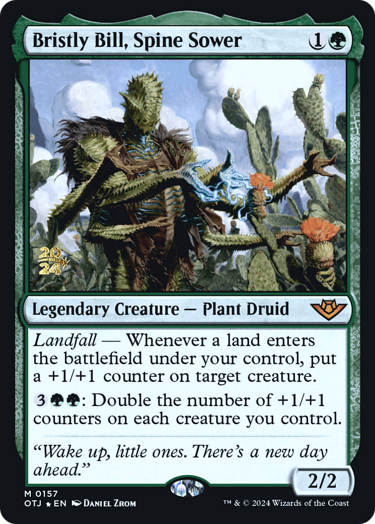 Bristly Bill, Spine Sower [Outlaws of Thunder Junction Prerelease Promos] - Trinity Hobby
