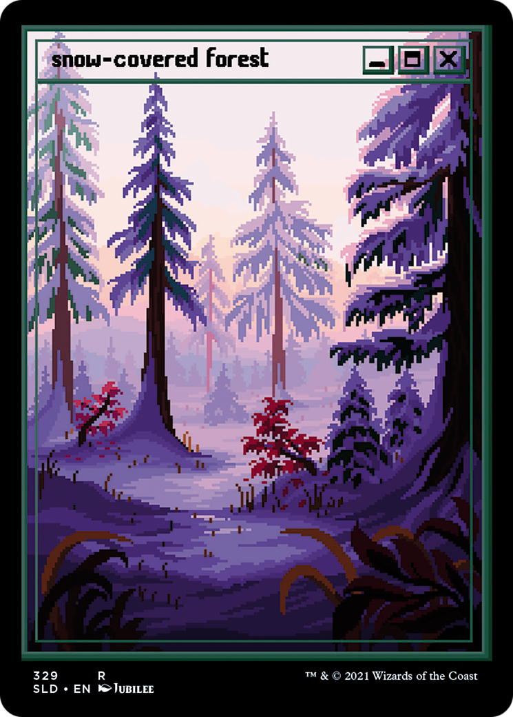 Snow-Covered Forest [Etched Foil]  (SLD-329) - [Secret Lair Drop] - Trinity Hobby