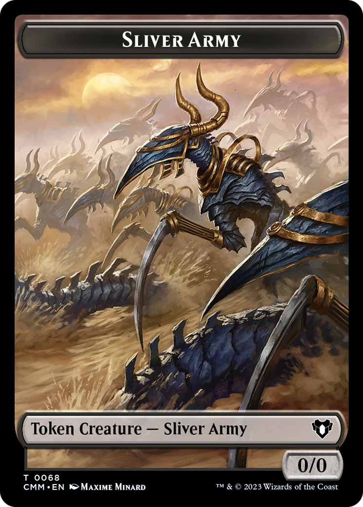 Sliver Army // Sliver Double-Sided Token [Commander Masters Tokens] - Trinity Hobby
