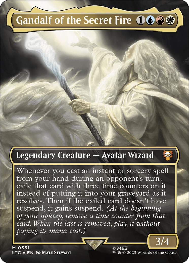 Gandalf of the Secret Fire (Borderless) (Surge Foil) [The Lord of the Rings: Tales of Middle-Earth Commander] - Trinity Hobby