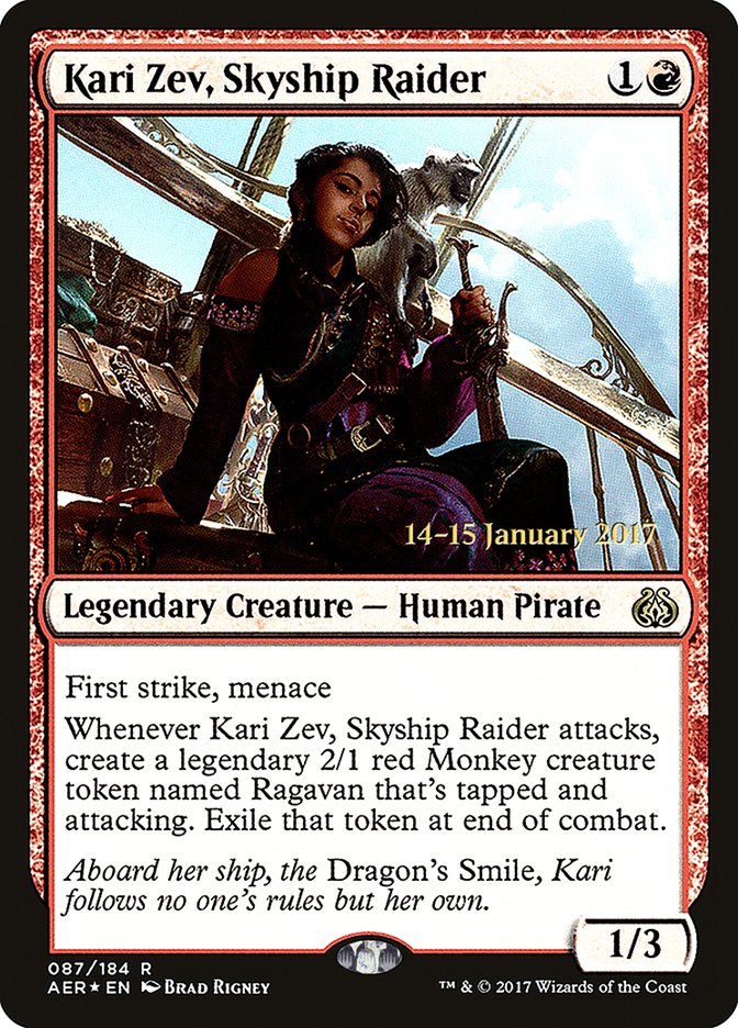 Kari Zev, Skyship Raider [Aether Revolt Prerelease Promos] - Trinity Hobby