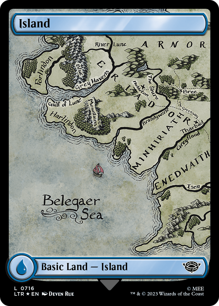 Island (0716) (Surge Foil) [The Lord of the Rings: Tales of Middle-Earth] - Trinity Hobby
