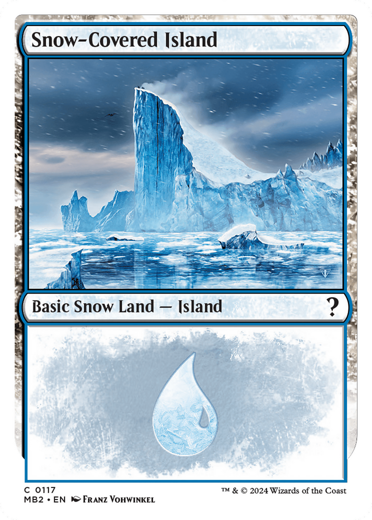 Snow-Covered Island (White Border) [Mystery Booster 2] - Trinity Hobby