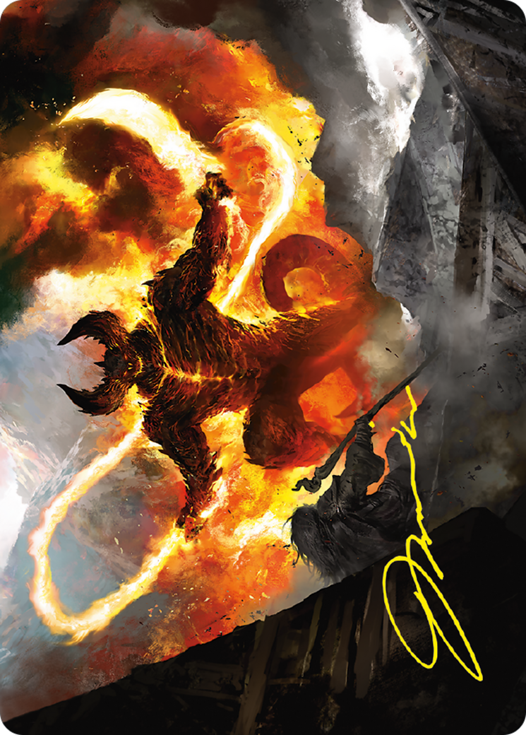 The Balrog, Flame of Udûn // The Balrog, Flame of Udûn  [Foil]  (ASLTR-036) - [Tales of Middle-earth Art Series] (Borderless) - Trinity Hobby