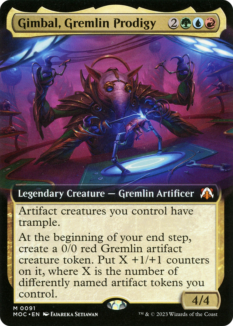 Gimbal, Gremlin Prodigy (Extended Art) [March of the Machine Commander] - Trinity Hobby