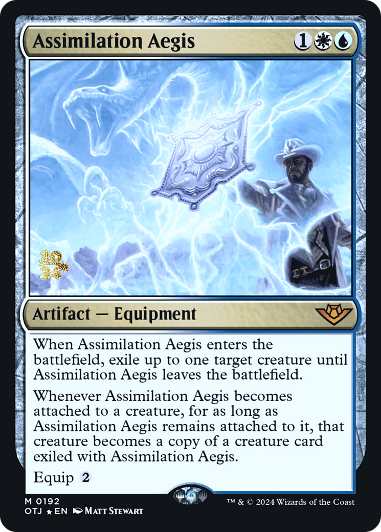 Assimilation Aegis [Outlaws of Thunder Junction Prerelease Promos] - Trinity Hobby