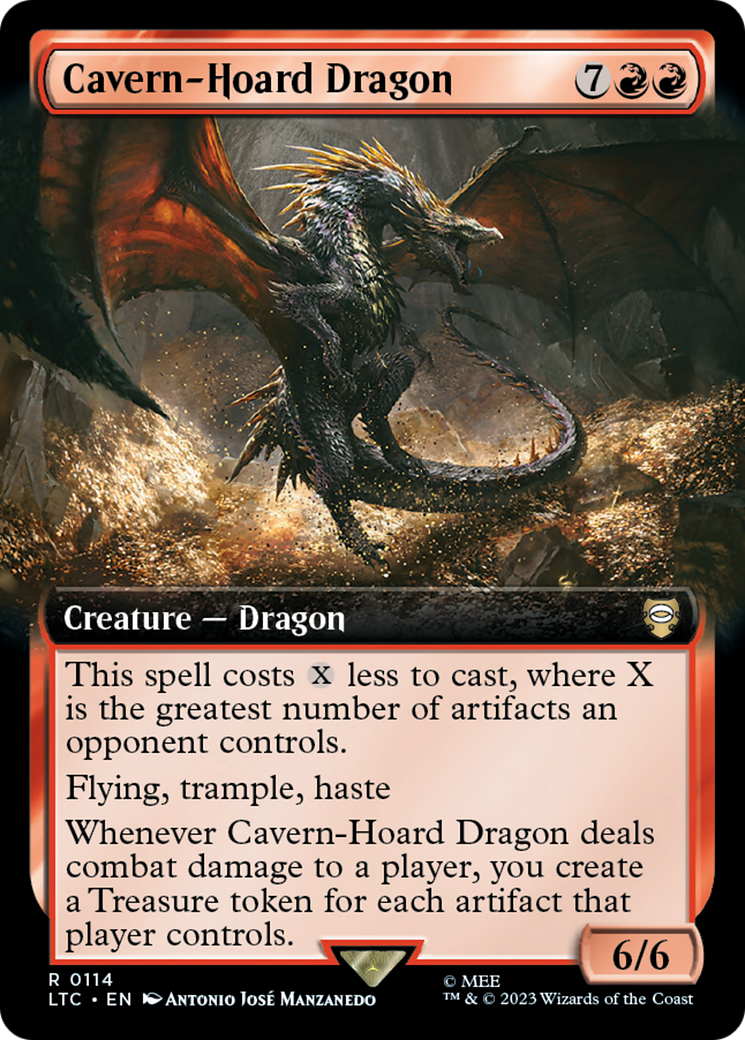 Cavern-Hoard Dragon (LTC-114) - [Tales of Middle-earth Commander]: (Extended Art) Foil - Trinity Hobby