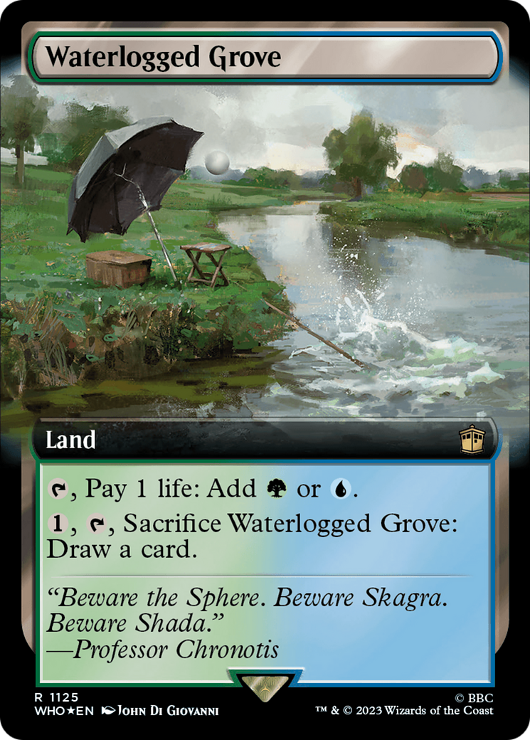 Waterlogged Grove (Extended Art) (Surge Foil) [Doctor Who] - Trinity Hobby