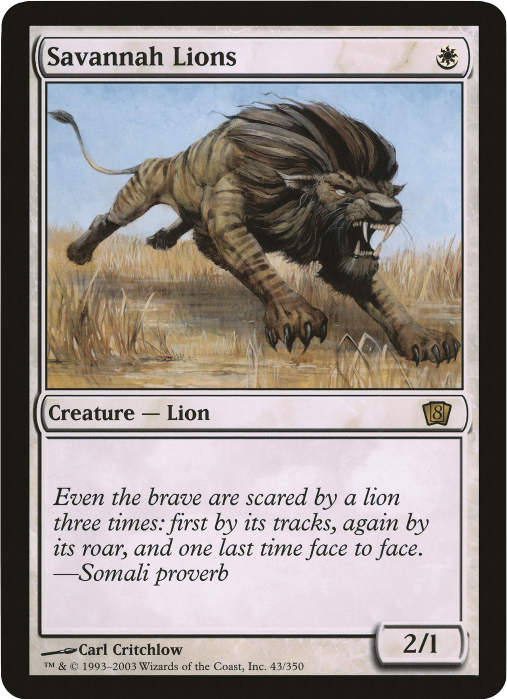 Savannah Lions (Oversized) [Eighth Edition Box Topper] - Trinity Hobby