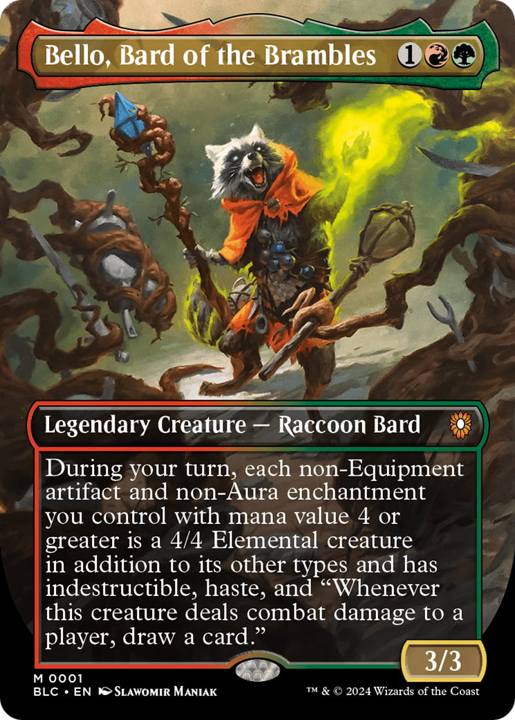 Bello, Bard of the Brambles (Borderless) [Bloomburrow Commander] - Trinity Hobby