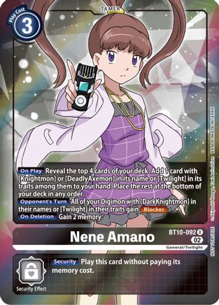 Nene Amano (Box Topper) (BT10-092) - [Xros Encounter] Foil - Trinity Hobby