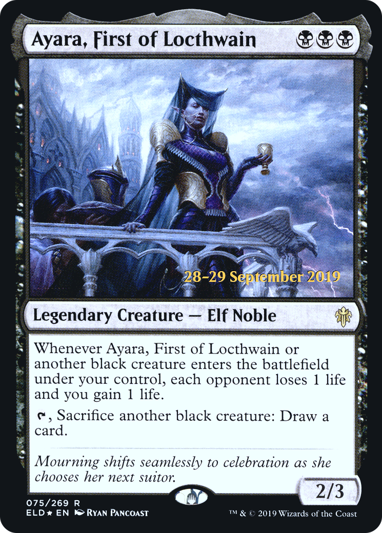 Ayara, First of Locthwain [Throne of Eldraine Prerelease Promos] - Trinity Hobby