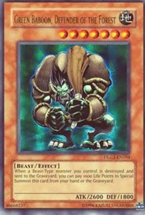 Green Baboon, Defender of the Forest [DLG1-EN104] Ultra Rare - Trinity Hobby