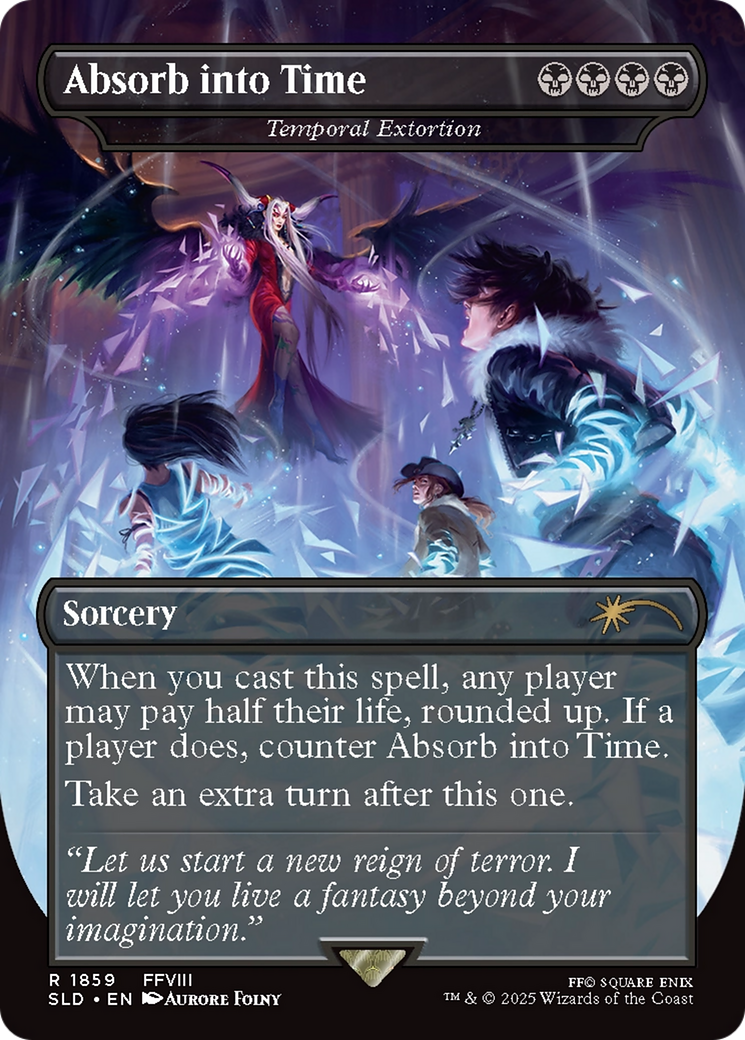 Temporal Extortion  [Foil]  (SLD-1859) - [Secret Lair Drop] / Absorb into Time (Borderless) - Trinity Hobby