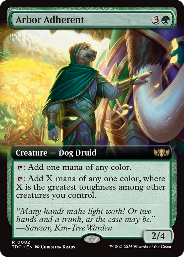 Arbor Adherent (Extended Art) (TDC-082) - [Commander: Tarkir: Dragonstorm] - Trinity Hobby