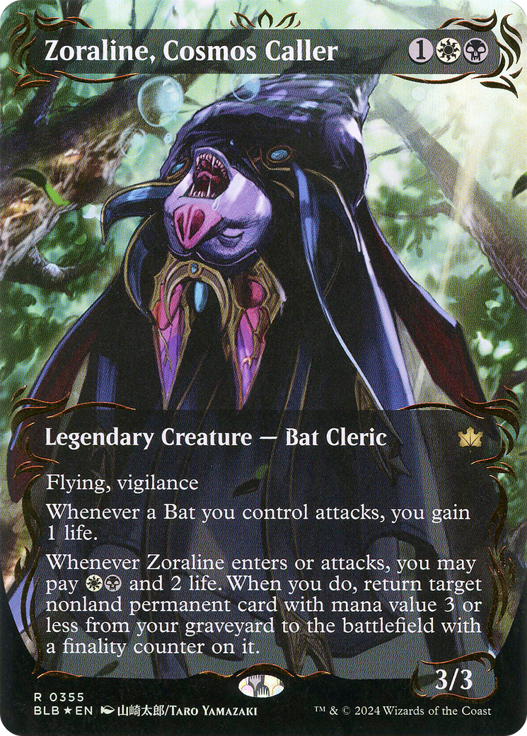 Zoraline, Cosmos Caller (Borderless) (Raised Foil) [Bloomburrow] - Trinity Hobby