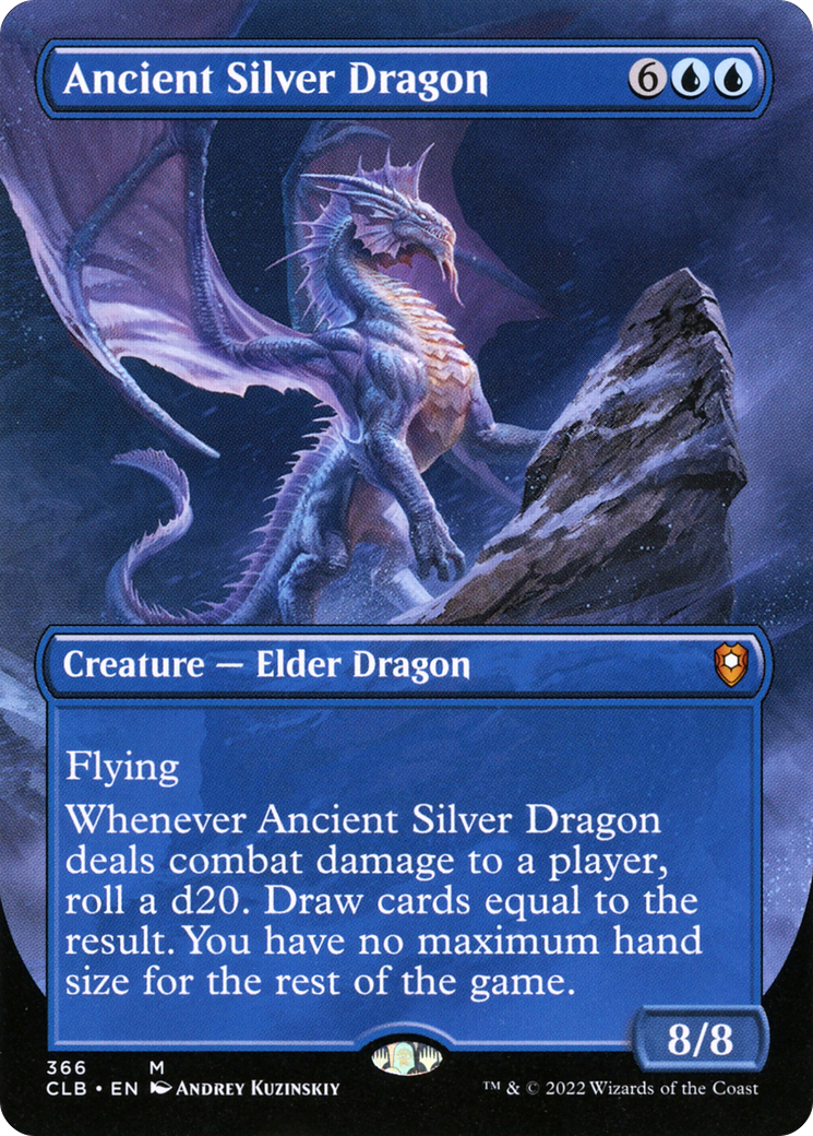 Ancient Silver Dragon (Borderless Alternate Art) [Commander Legends: Battle for Baldur's Gate] - Trinity Hobby