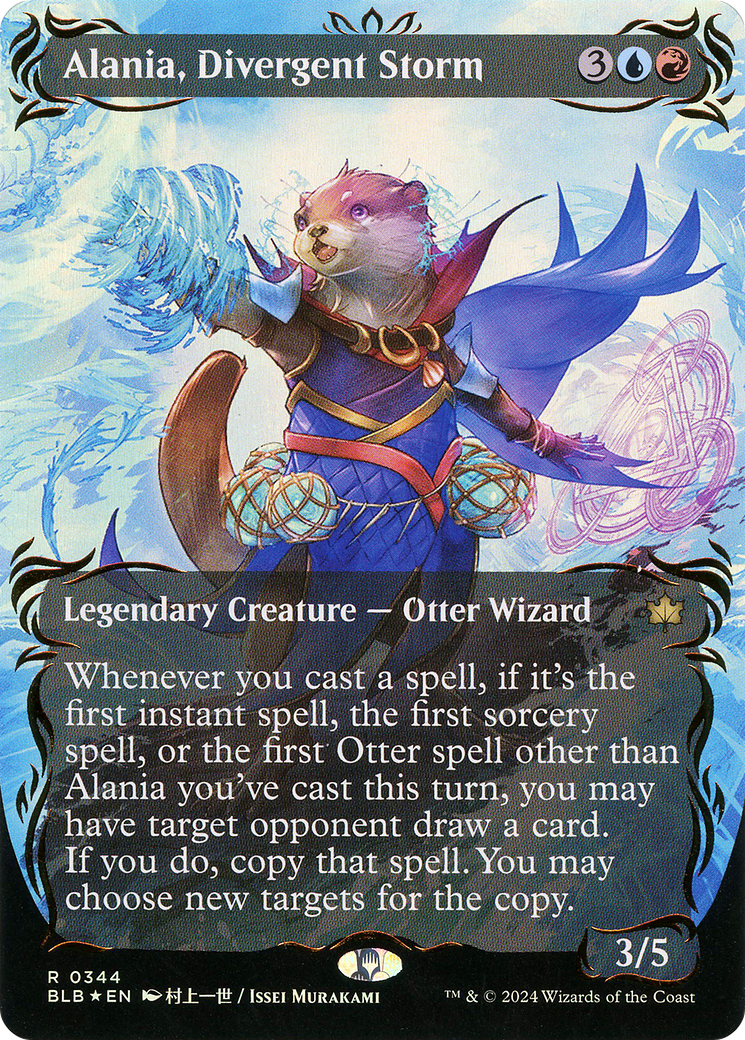 Alania, Divergent Storm (Borderless) (Raised Foil) [Bloomburrow] - Trinity Hobby
