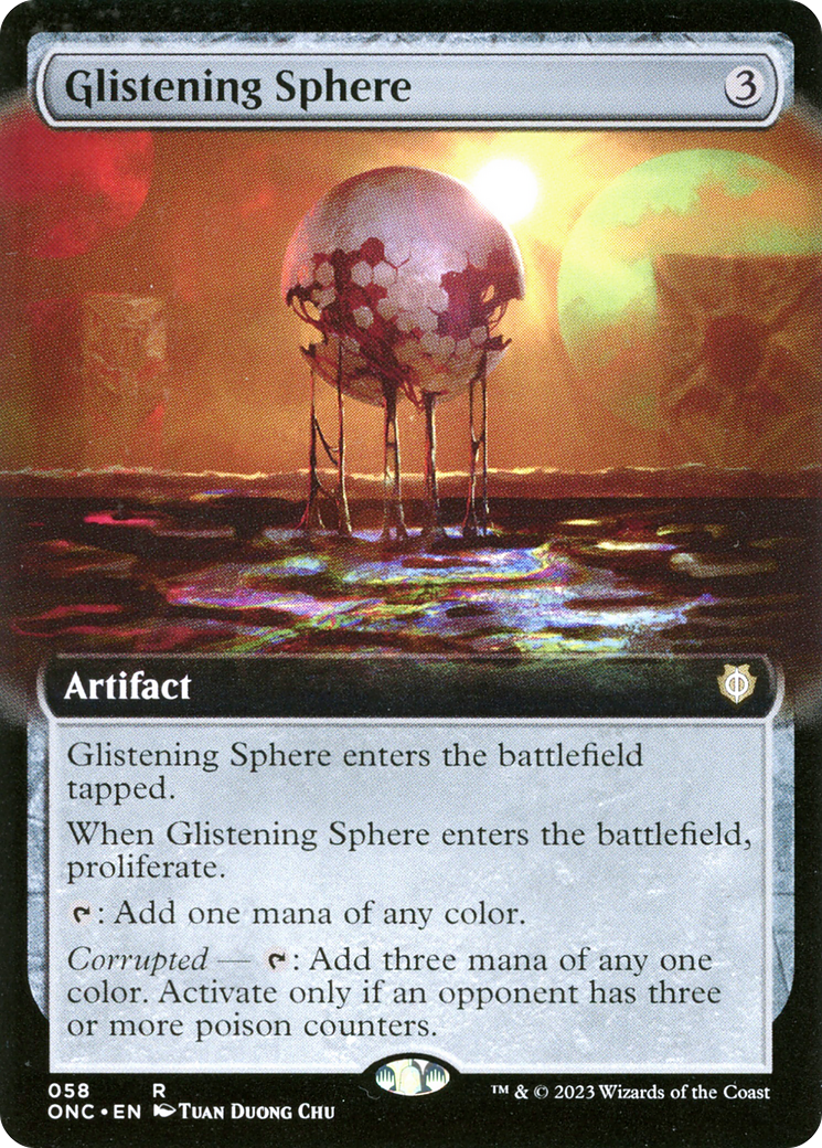 Glistening Sphere (Extended Art) [Phyrexia: All Will Be One Commander] - Trinity Hobby