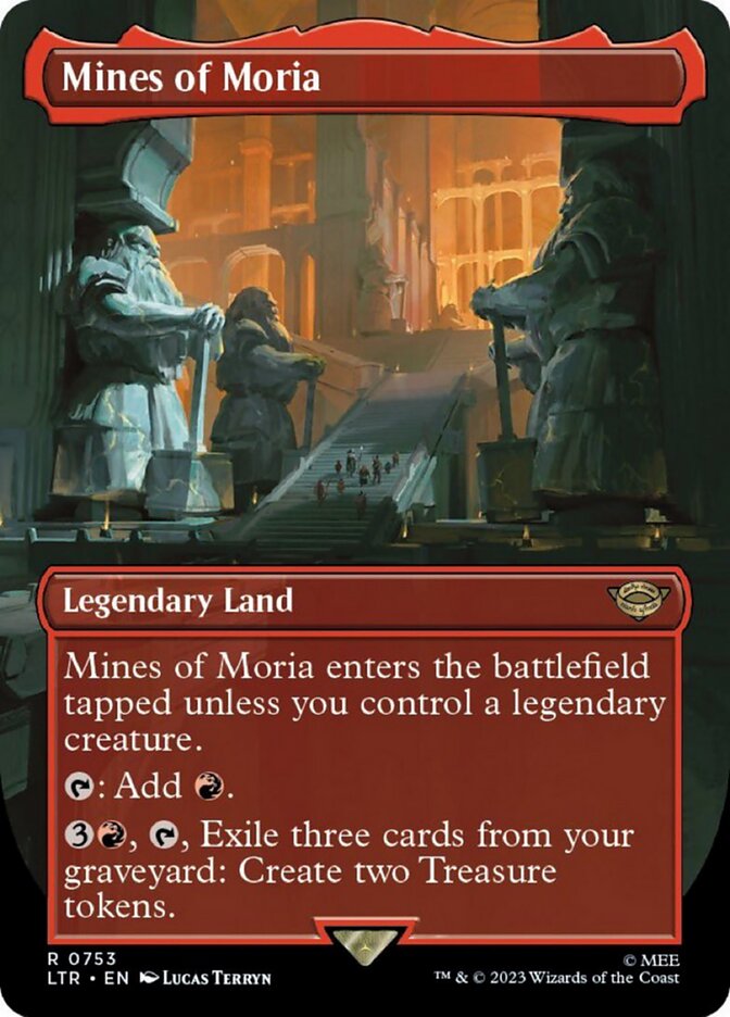 Mines of Moria (Borderless Alternate Art) (Surge Foil) (753) [The Lord of the Rings: Tales of Middle-Earth] - Trinity Hobby
