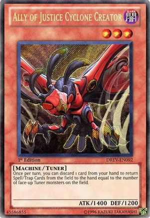 Ally of Justice Cyclone Creator [DREV-EN092] Secret Rare - Trinity Hobby