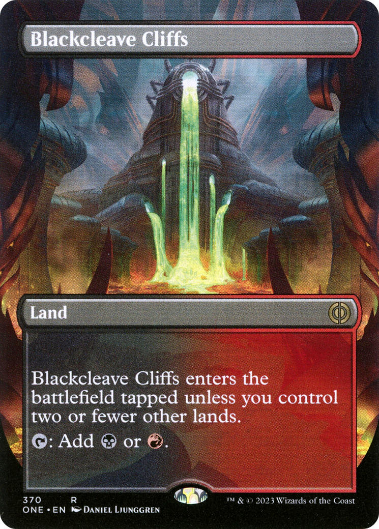 Blackcleave Cliffs (Borderless Alternate Art) [Phyrexia: All Will Be One] - Trinity Hobby