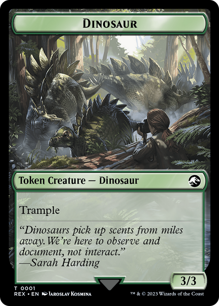 Treasure (0018) // Dinosaur (0001) Double-Sided Token [The Lost Caverns of Ixalan Tokens] - Trinity Hobby