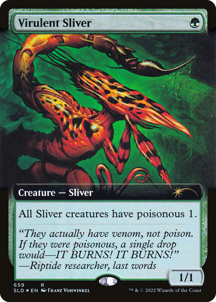 Virulent Sliver (Extended Art) (Step-and-Compleat Foil) [Secret Lair Drop Promos] - Trinity Hobby