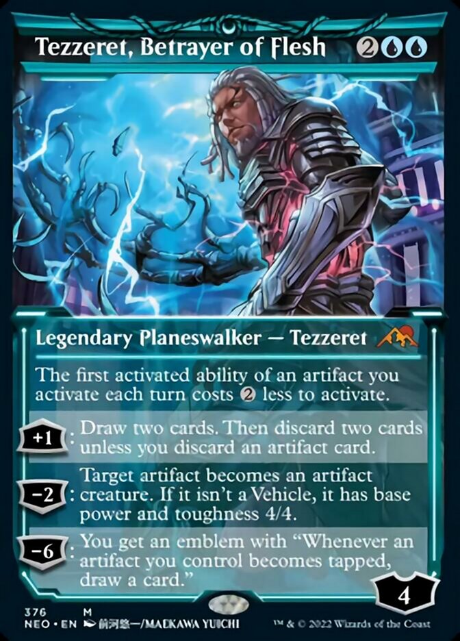 Tezzeret, Betrayer of Flesh (Showcase Soft Glow) [Kamigawa: Neon Dynasty] - Trinity Hobby