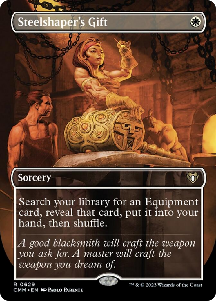 Steelshaper's Gift (Borderless Alternate Art) [Commander Masters] - Trinity Hobby