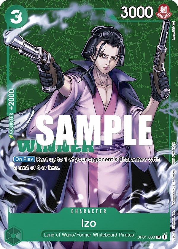 Izo (Tournament Pack Vol. 2) [Winner] (OP01-033) - [One Piece Promotion Cards] - Trinity Hobby