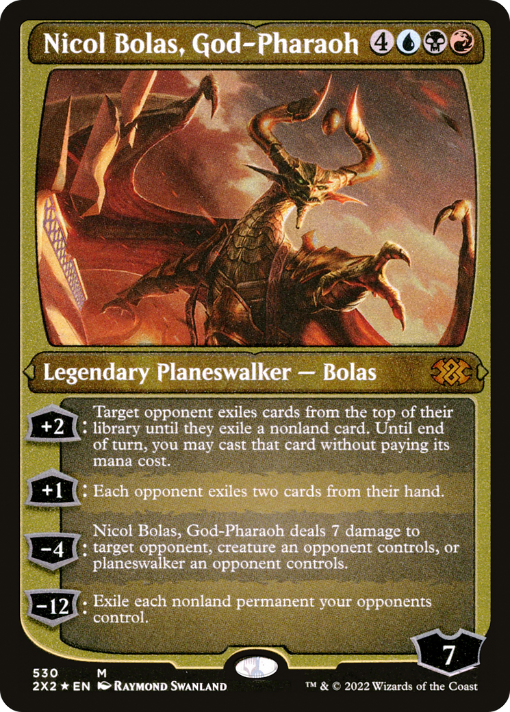 Nicol Bolas, God-Pharaoh (Foil Etched)  [Foil]  (2X2-530) - [Double Masters 2022] - Trinity Hobby