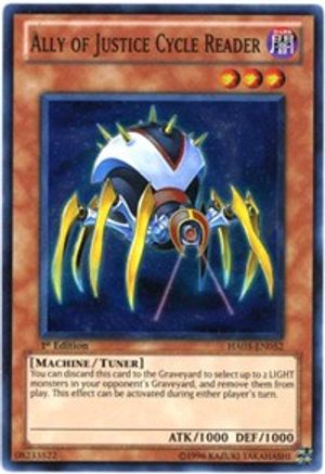 Ally of Justice Cycle Reader [HA03-EN052] Super Rare - Trinity Hobby