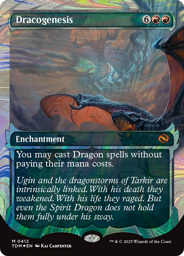 Dracogenesis  [Foil]  (TDM-412) - [Tarkir: Dragonstorm]: (Showcase, enchantment) (Borderless)