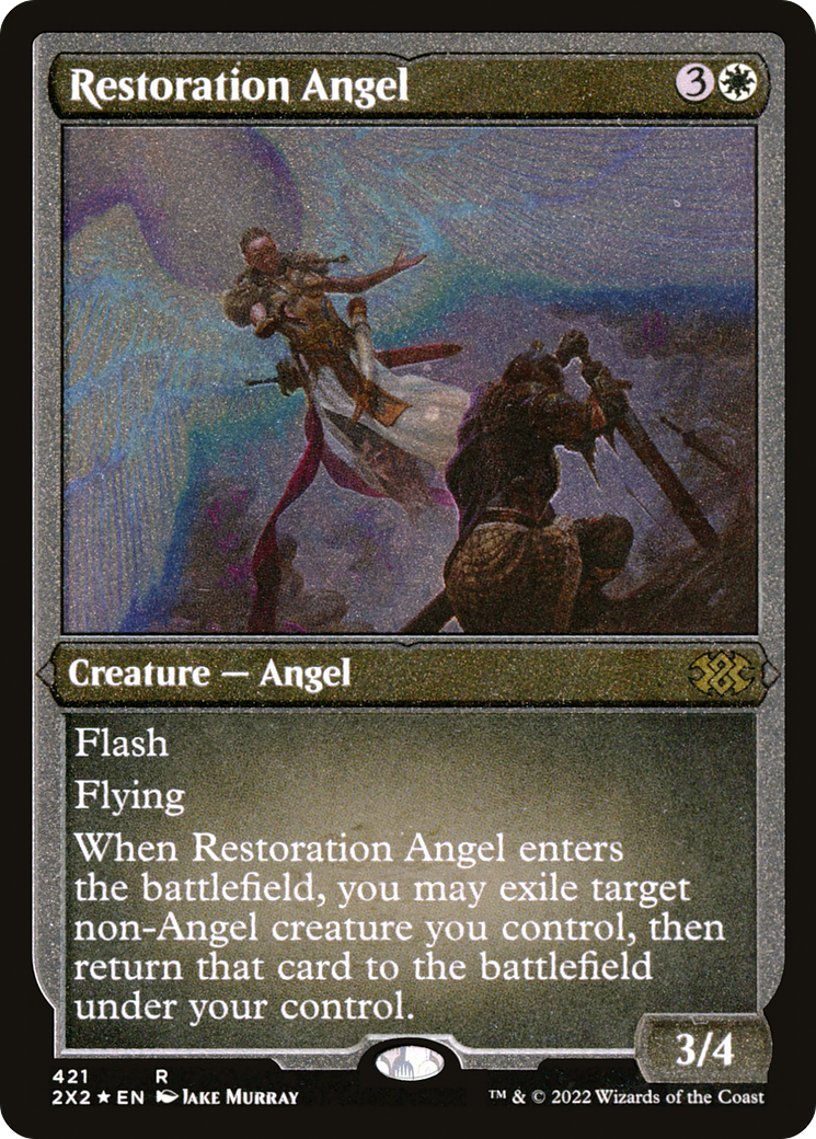 Restoration Angel (Foil Etched)  [Foil]  (2X2-421) - [Double Masters 2022] - Trinity Hobby