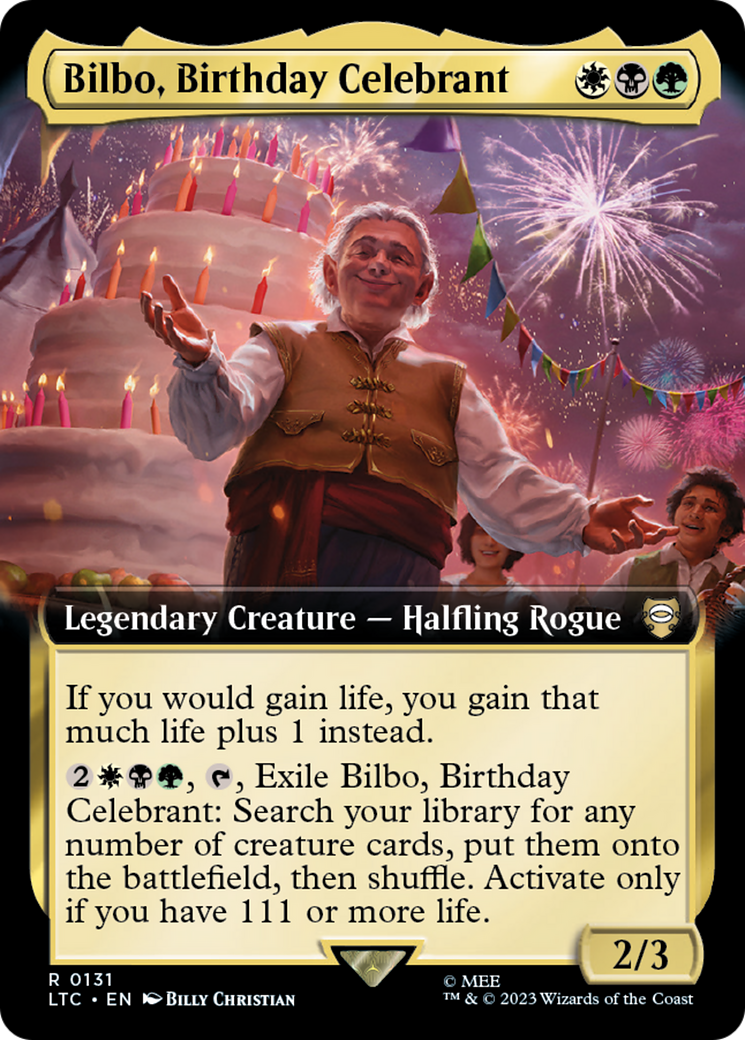 Bilbo, Birthday Celebrant (Extended Art) [The Lord of the Rings: Tales of Middle-Earth Commander] - Trinity Hobby