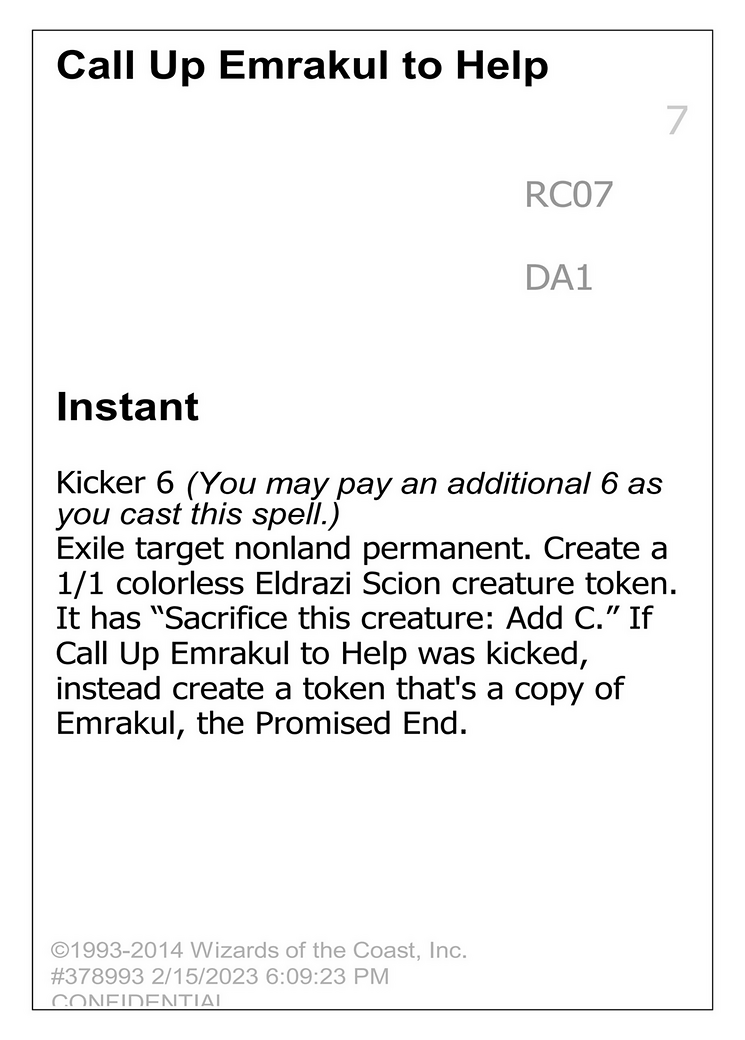Call Up Emrakul to Help [Unknown Event]