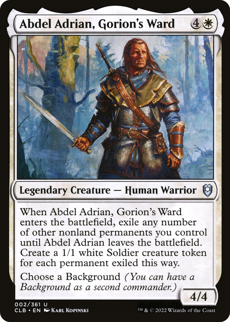 Abdel Adrian, Gorion's Ward  [Foil]  (CLB-002) - [Commander Legends: Battle for Baldur's Gate] - Trinity Hobby