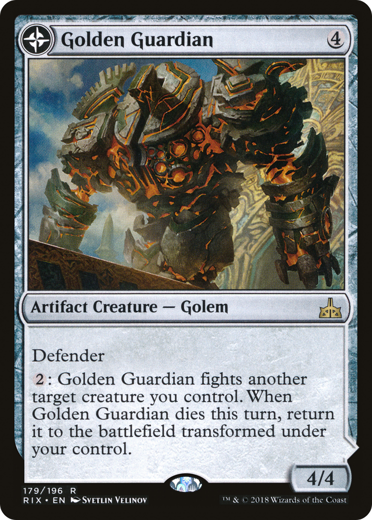 Gardien doré // Garnison de Gold-Forge [Rivals of Ixalan] 